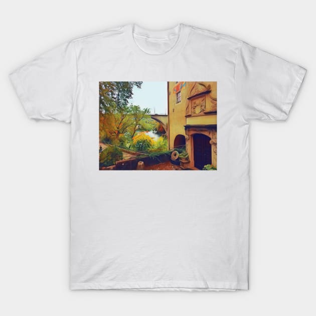 Traditional house by the river T-Shirt by Dturner29